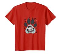 Paws and Effect Forever Pet Love Paw T-Shirt, Kids, Red, 2 Years