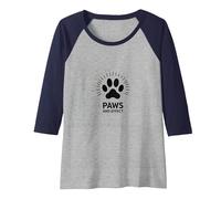 Paws and Effect: Radiant Pet Paw Raglan Baseball Tee, Women, Navy/Athletic Heather, S