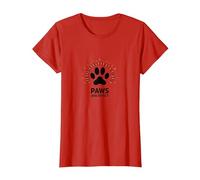 Paws and Effect: Radiant Pet Paw T-Shirt, Women, Red, 3XL