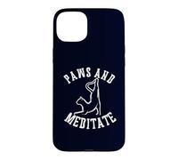 Paws and Meditate Yoga Lover Cat Mom Case for iPhone 15 Plus
