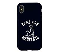 Paws and Meditate Yoga Lover Cat Mom Case for iPhone X/XS