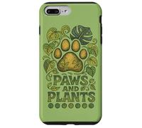 Paws and Plants Cute Cozy Nature Loving Animal Design Case for iPhone 7 Plus/8 Plus