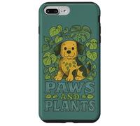 Paws and Plants Cute Cozy Nature Loving Animal Design Case for iPhone 7 Plus/8 Plus