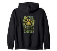 Paws and Plants Cute Cozy Nature Loving Animal Design Zip Hoodie