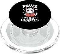 Paws And Read A Chapter Cute Cat Lover PopSockets PopGrip for MagSafe