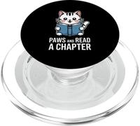 Paws And Read A Chapter Cute Cat Lover PopSockets PopGrip for MagSafe