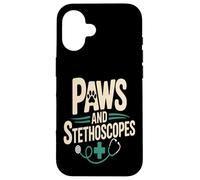 Paws And Stethoscopes Veterinary Vet Tech Life Case for iPhone 16