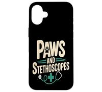 Paws And Stethoscopes Veterinary Vet Tech Life Case for iPhone 16 Plus
