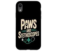 Paws And Stethoscopes Veterinary Vet Tech Life Case for iPhone XR