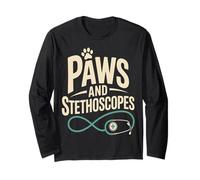 Paws and Stethoscopes Veterinary Vet Tech Life Long Sleeve T-Shirt