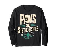 Paws and Stethoscopes Veterinary Vet Tech Life Long Sleeve T-Shirt