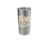 Paws and Stethoscopes Veterinary Vet Tech Life Stainless Steel Insulated Tumbler