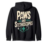 Paws And Stethoscopes Veterinary Vet Tech Life Zip Hoodie