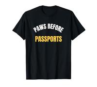 Paws Before Passports Travelling cat Lovers Saying T-Shirt