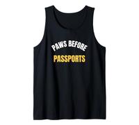 Paws Before Passports Travelling cat Lovers Saying Tank Top