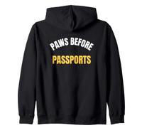 Paws Before Passports travelling cat lovers Saying Zip Hoodie