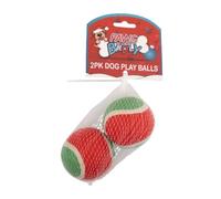 Paws Behavin' Badly Christmas Dog Play Balls 2 Pack