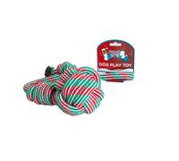Paws Behavin' Badly Red, White Green Rope Knot Ball Dog Toy Assorted Designs