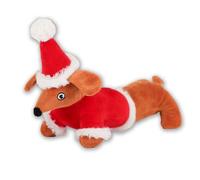 Paws Behavin' Badly Santa Sausage Dog Play Toy