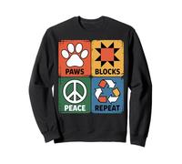 Paws Blocks Peace Repeat Quilt Funny Quilting Sweatshirt