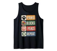 Paws Blocks Peace Repeat Quilt Funny Quilting Tank Top