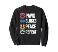 Paws Blocks Peace Repeat Quilt Quilter Funny Quilting Sweatshirt