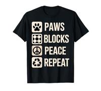 Paws Blocks Peace Repeat Quilt Quilter Funny Quilting T-Shirt
