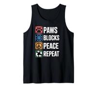 Paws Blocks Peace Repeat Quilt Quilter Funny Quilting Tank Top