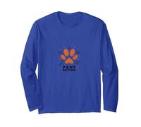 Paws Button: Whimsical Cat Lover Design for Pet Enthusiasts Long Sleeve T-Shirt, Adult Unisex, Royal Blue, S