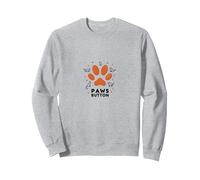 Paws Button: Whimsical Cat Lover Design for Pet Enthusiasts Sweatshirt, Adult Unisex, Heather Grey, L