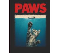 PAWS - Cat Reaching for a Fish Notebook: 100 Pages, Wide-Ruled Journal with Retro Cat Illustration