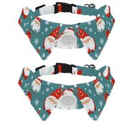 Paws Dog Cat Collar, 2 Pcs Christmas Santa Claus Snowflake Bow Tie Dog Collars with Plastic Buckle, Pet Bowtie for Girls Boys Small Medium Cat Puppy Kittern