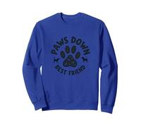 Paws Down Best Friend Dog Lover Paw Sweatshirt, Adult Unisex, Royal Blue, XXL
