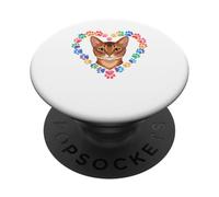 Paws Dye Heart Abyssinian Abyssinians Abys PopSockets Adhesive PopGrip