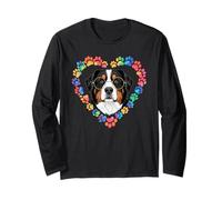 Paws Dye Heart Bernese Mountain Dog Long Sleeve T-Shirt