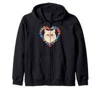 Paws Dye Heart Persian Cat Zip Hoodie