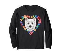 Paws Dye Heart West Highland White Terrier Westie Long Sleeve T-Shirt