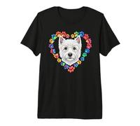 Paws Dye Heart West Highland White Terrier Westie Premium T-Shirt