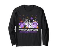 Paws for A Cure Fibromyalgia Awareness Halloween Long Sleeve T-Shirt