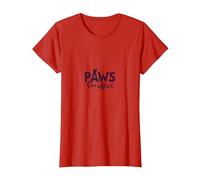 Paws for Effect: Playful Cat Lover Logo T-Shirt, Women, Red, S