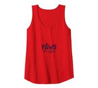 Paws for Effect: Playful Cat Lover Logo Tank Top, Women, Red, L