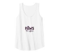 Paws for Effect: Playful Cat Lover Logo Tank Top, Women, White, S