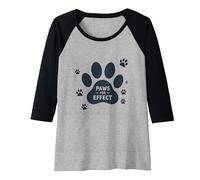 Paws for Effect: Playful Pet Lover Raglan Baseball Tee, Women, Black/Athletic Heather, XL