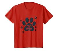 Paws for Effect: Playful Pet Lover T-Shirt, Kids, Red, 4 Years