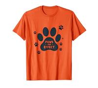 Paws for Effect: Playful Pet Lover T-Shirt, Men, Orange, Small