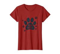 Paws for Effect: Playful Pet Lover T-Shirt, Women, Cranberry Red, X-Large