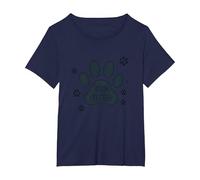 Paws for Effect: Playful Pet Lover T-Shirt, Women's Plus, Navy, 3X