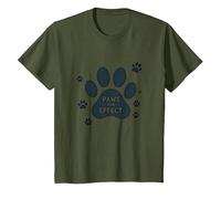 Paws for Effect: Playful Pet Lover T-Shirt, Youth, Olive Green, Large