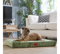 Slumberdown Orthopedic Dog Bed Medium - Supportive, Cushioned & Washable Crate Mattress for Dogs & Cats | UK-Made, Joint & Pressure Relief, Edge-to-Edge Support, Green