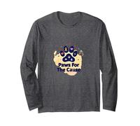 Paws for The Cause: Heartfelt Pet Charity Support Long Sleeve T-Shirt, Adult Unisex, Dark Heather Grey, XL